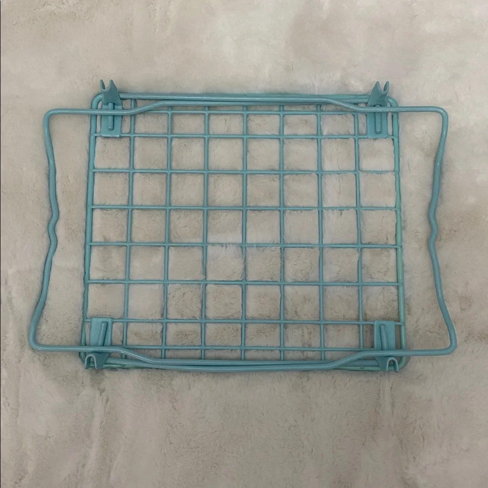 Aqua Metal Grid Locker Shelf. Folds Up For Storage